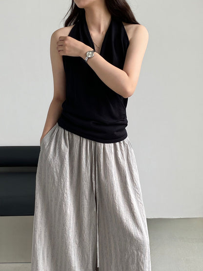 【cimz98961】尼斯夏日辣妹🔥韓版掛脖/繞頸V領無袖針織衫260618