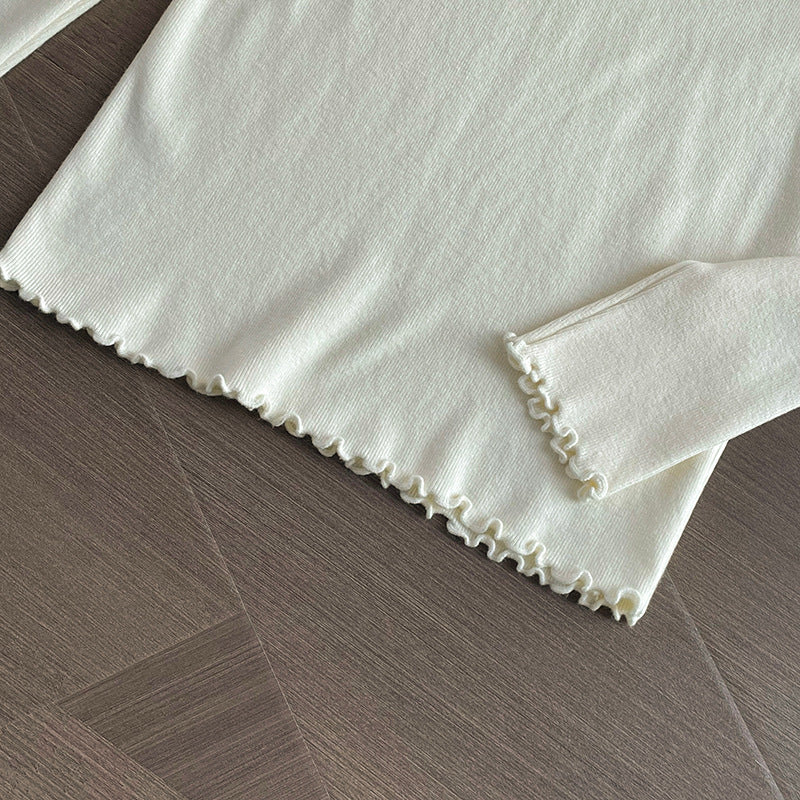 【cimYL223】實拍氣質安迪絨木耳邊針織衫251201