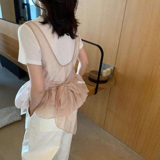 【L20603】實拍Hers夏季小仙女綁帶雪紡衫250505