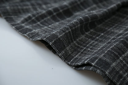 【LD11008】實拍復古毛呢格子高腰a字裙(左右有口袋）251110