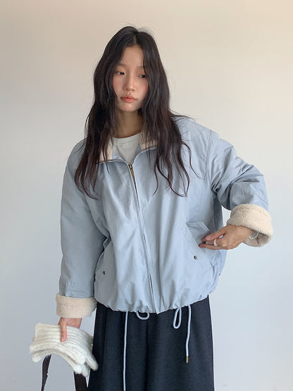 【LD11031】實拍冬天高級感加厚立領羊羔毛保暖夾克外套251124