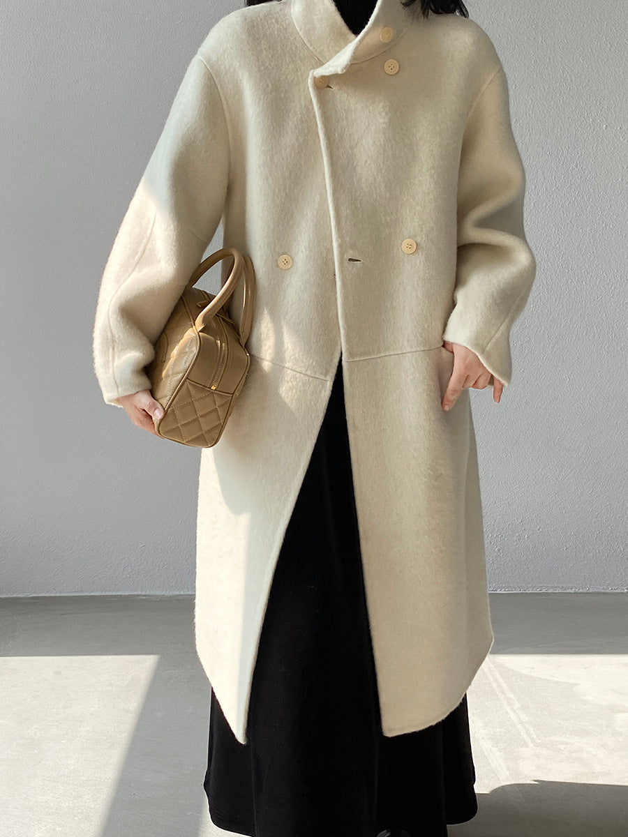 【cimz629065】實拍高級感貴氣重磅氣質羊毛桑蟬絲大衣外套251128