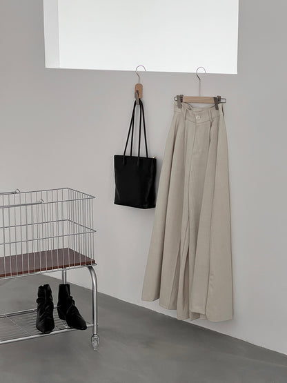 【cim1653】實拍秋日必備高腰壓褶大擺西裝褲251030