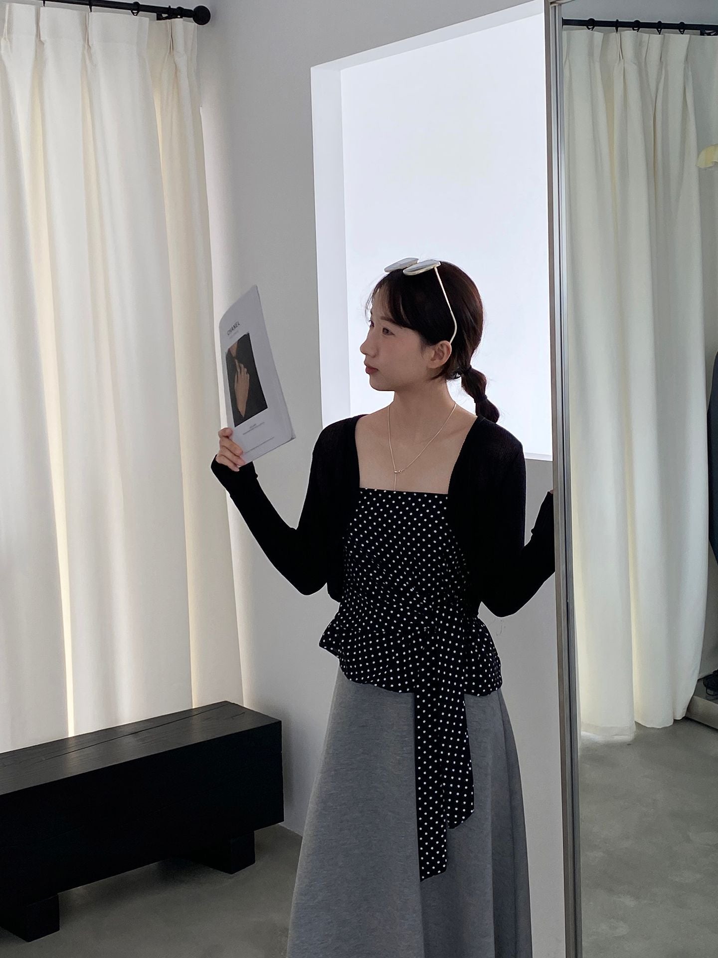 【cimzY762】實拍軟軟香香純慾風🎀碎花細肩帶上衣+長袖針織小外套兩件套260409