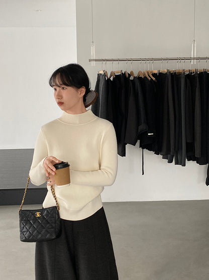 【cimz1190】實拍一體絨加絨加厚保暖小高領針織衫251120