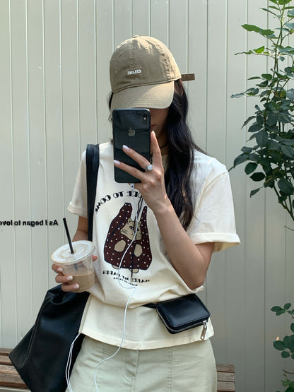 【H5165】實拍夏天帶一隻貓咪出門印花寬鬆短袖250407