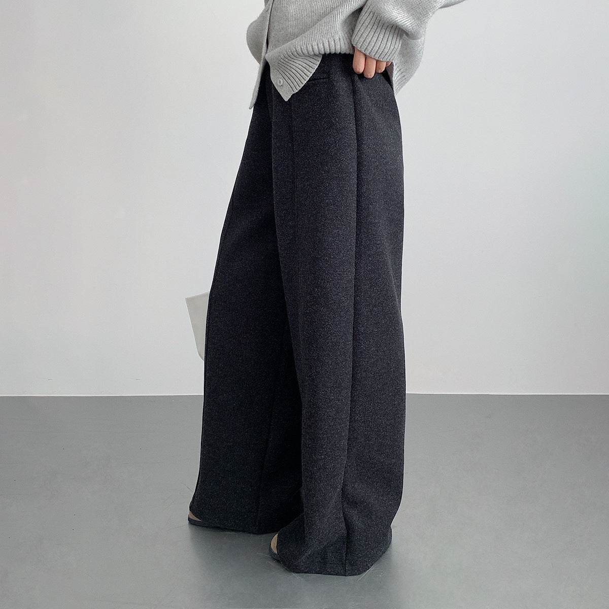 【LD11011】實拍S~XL設計感毛呢西裝闊腿褲251110