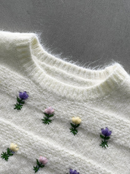 【cimz1377】實拍清新高級刺繡小花羊毛針織毛衣251128