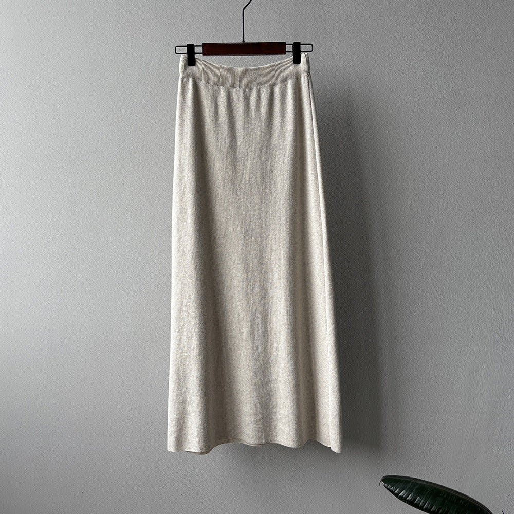 【YP682】 實拍高腰軟糯垂感針織長裙251023