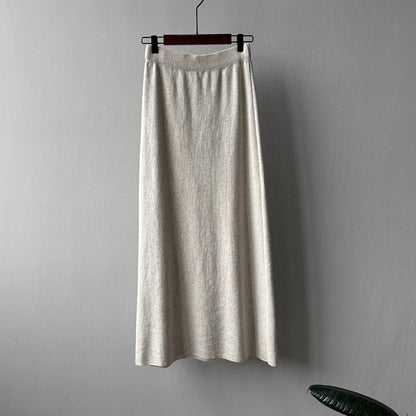 【YP682】 實拍高腰軟糯垂感針織長裙251023