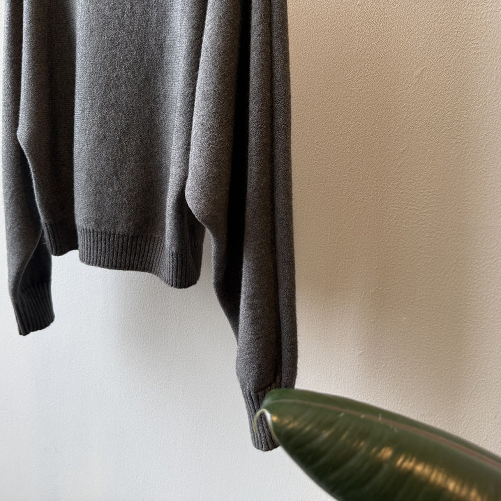 【YP2081】 實拍一字領斜肩慵懶針織毛衣251023