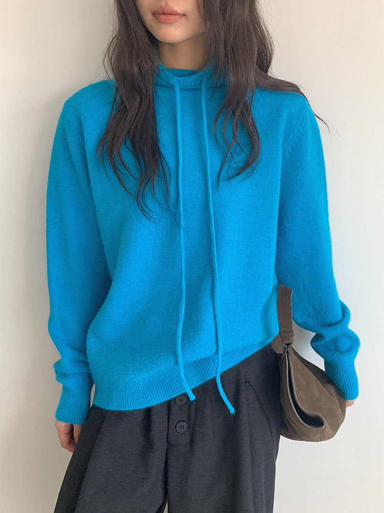 【LD3294】實拍慵懶復古立領羊駝絨針織衫251103