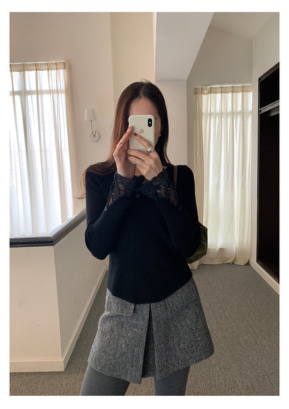 【H5523】實拍S~XL氣質千金質感高腰A字裙褲251125