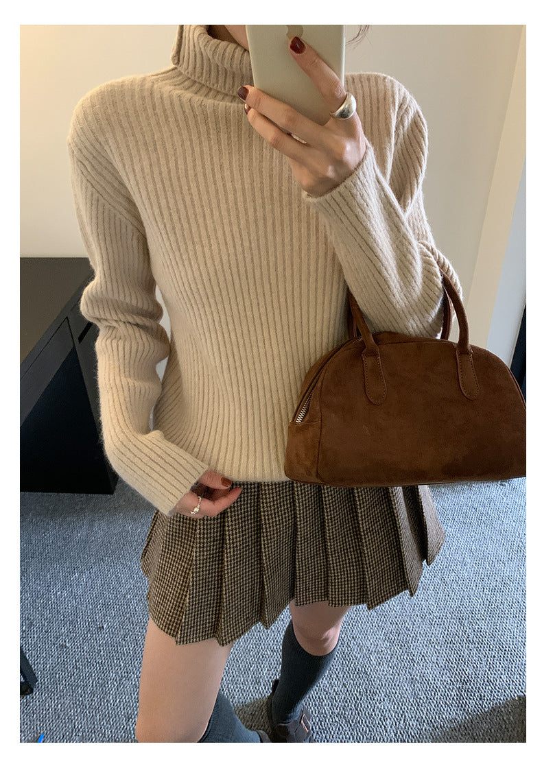 【H5484】實拍秋冬加厚慵懶高領針織毛衣251109