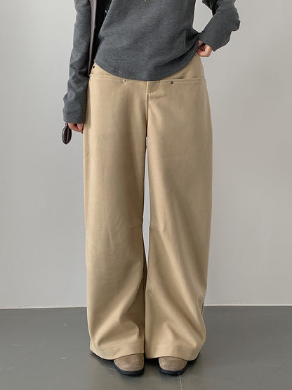 【LD3302】實拍S~XL秋冬顯瘦直筒毛呢休閒褲251103