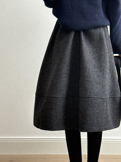 【Y8076】實拍氣質羊毛30%毛呢微花苞傘裙251201