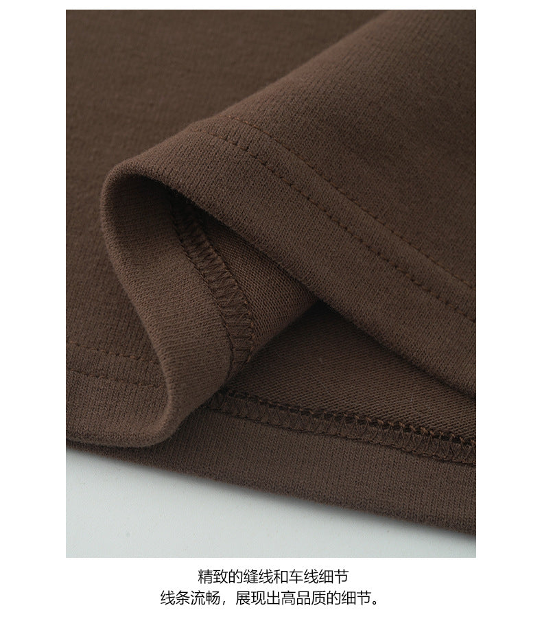 【H5388】實拍基礎7色磨毛圓領短袖T恤250902