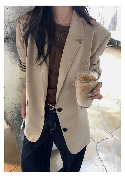 【H5385】實拍韓版秋季顯瘦休閒西裝外套250902
