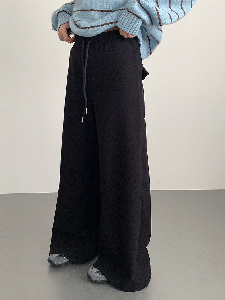 【LD11056】實拍慵懶高級感超修飾微喇叭衛褲251209