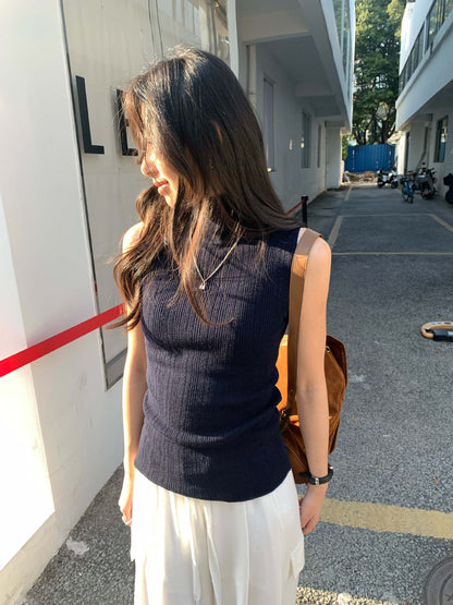 【H5029】實拍早春氣質高領彈性毛針織背心9色250210
