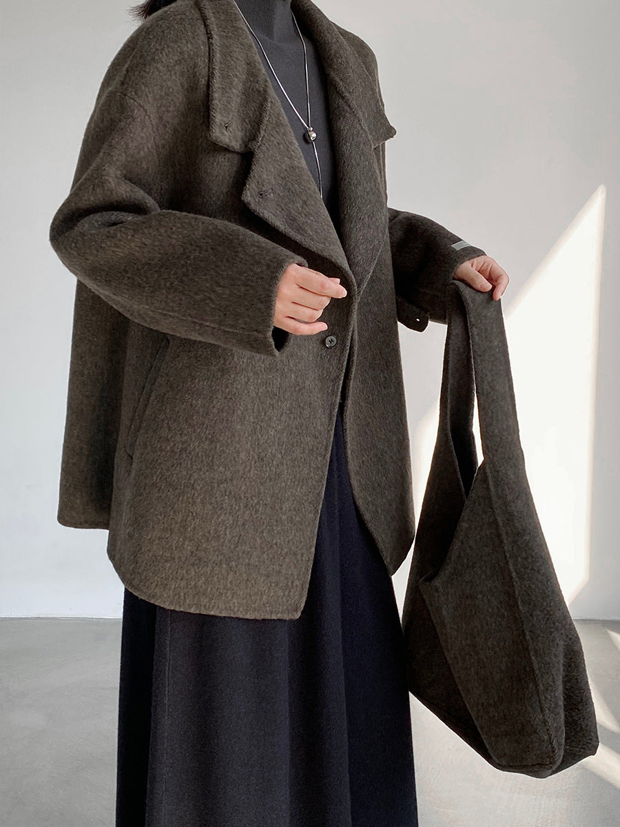 【cim2517】實拍蘇黎世冬日立領雙面呢毛呢外套大衣(100羊毛)251030