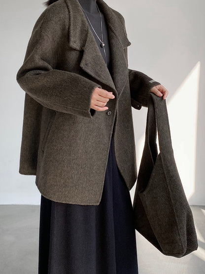 【cim2517】實拍蘇黎世冬日立領雙面呢毛呢外套大衣(100羊毛)251030