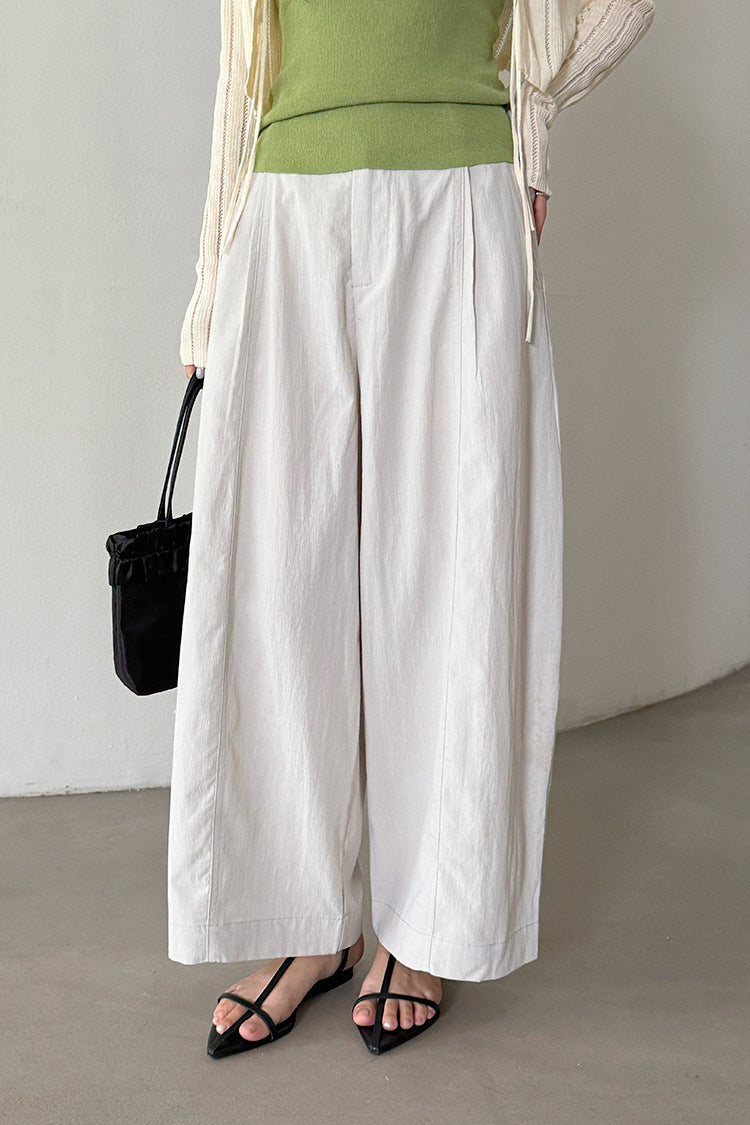 【LD11359】S~XL神級垂墜大長腿👖立體剪裁天絲棉高腰西裝寬褲/落地褲260622