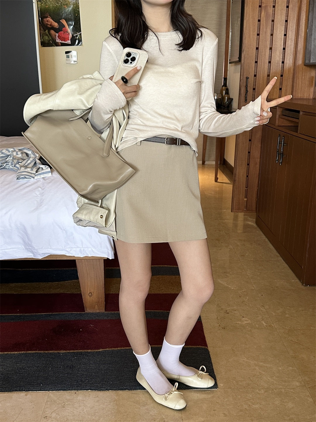 【L8179】實拍檸檬簡約天絲羊毛顯瘦長袖T恤(含20%羊毛)250414