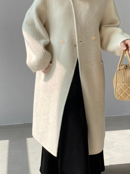 【cimz629065】實拍高級感貴氣重磅氣質羊毛桑蟬絲大衣外套251128