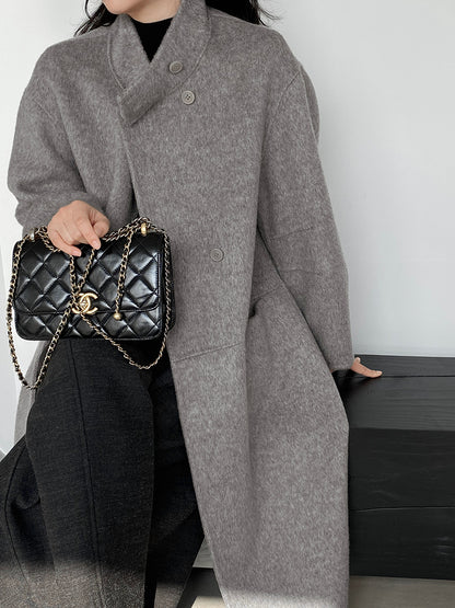 【cimz629065】實拍高級感貴氣重磅氣質羊毛桑蟬絲大衣外套251128