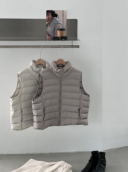 【cimz6377】實拍立領排骨雙頭拉鏈羽絨背心(90白鴨絨)251120