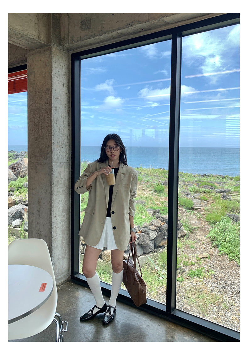 【H5385】實拍韓版秋季顯瘦休閒西裝外套250902