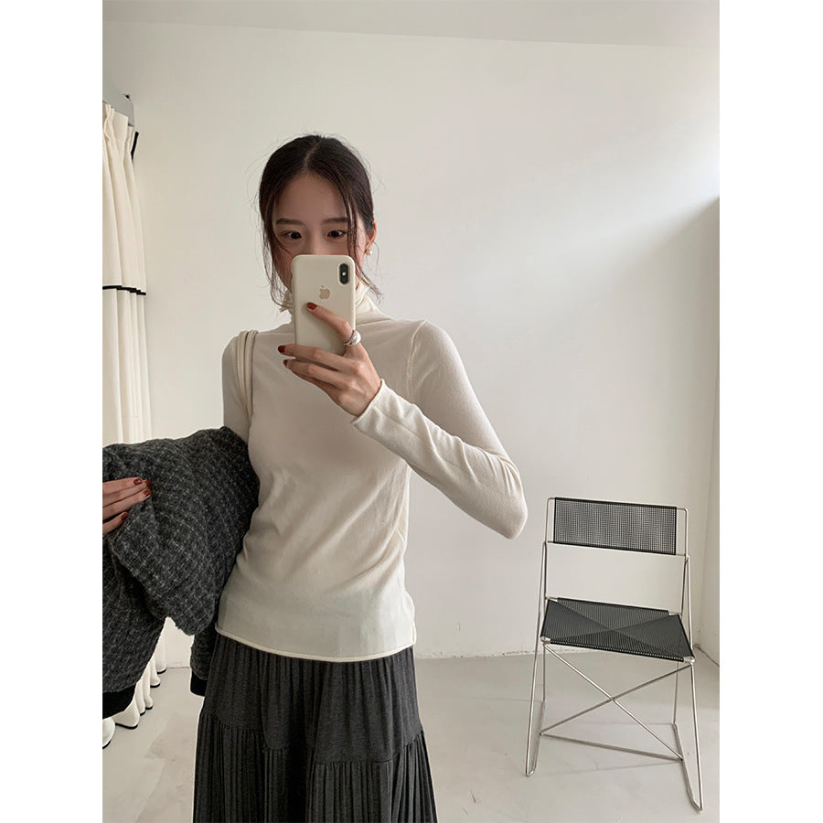 【H5481】實拍基礎6色堆堆領毛針織T恤251109