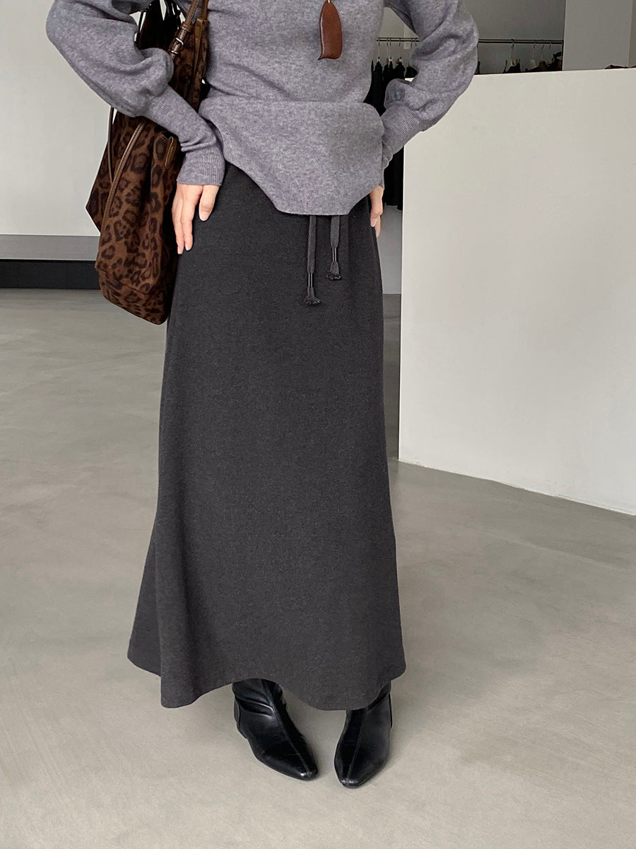 【cimz1722】實拍高級雙面絨感保暖顯瘦直筒裙251201