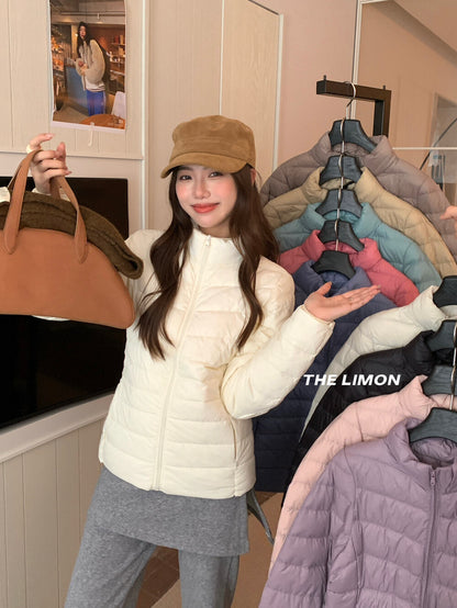 【L1189】實拍M~XL檸檬秋冬輕薄好收納立領保暖白鴨絨外套251117