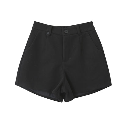 【LD11044】實拍厚款毛呢西裝短褲後鬆緊腰251202