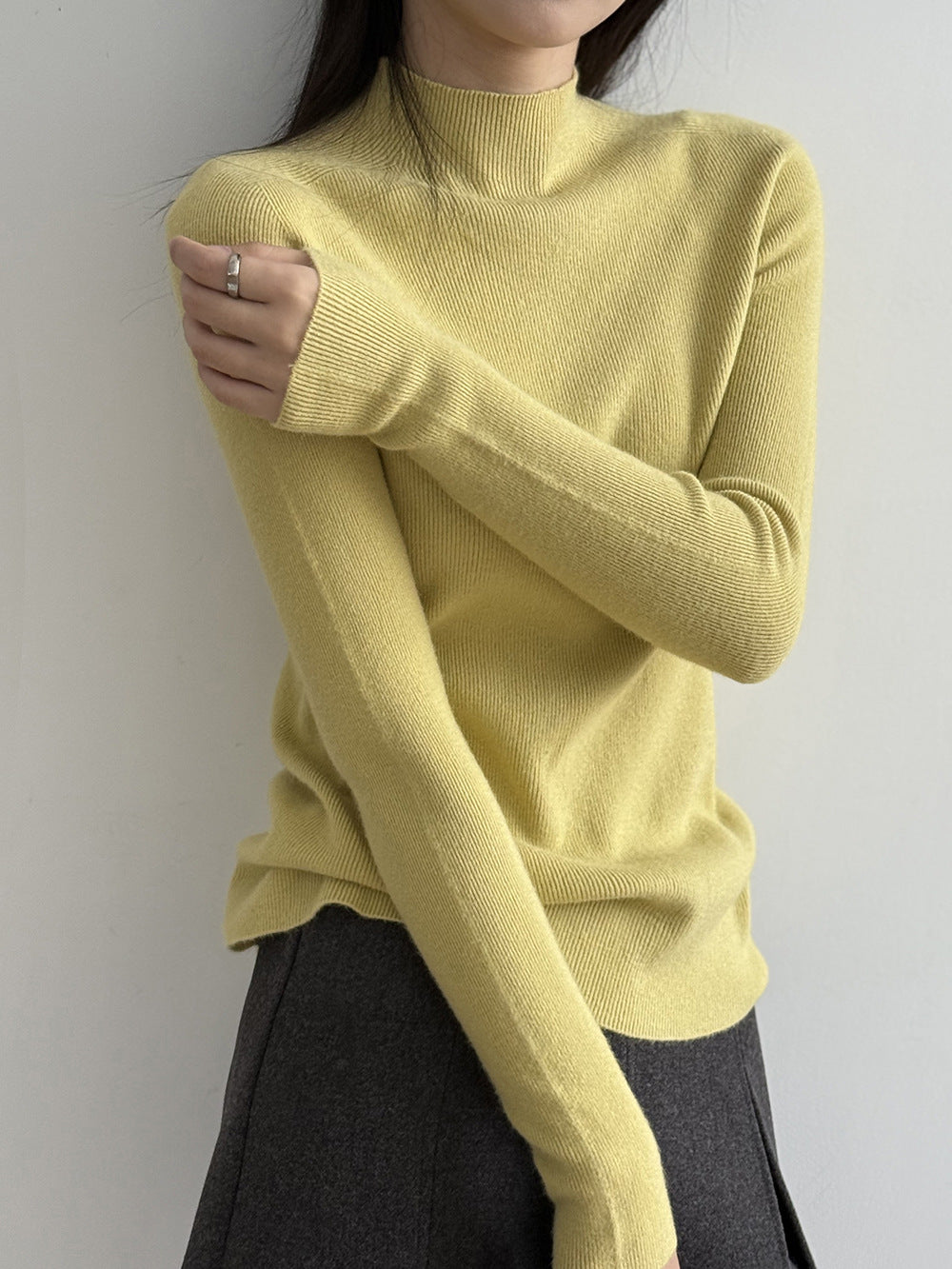 【Y315】實拍高級感半高領針織衫（棉羊毛4%)251106