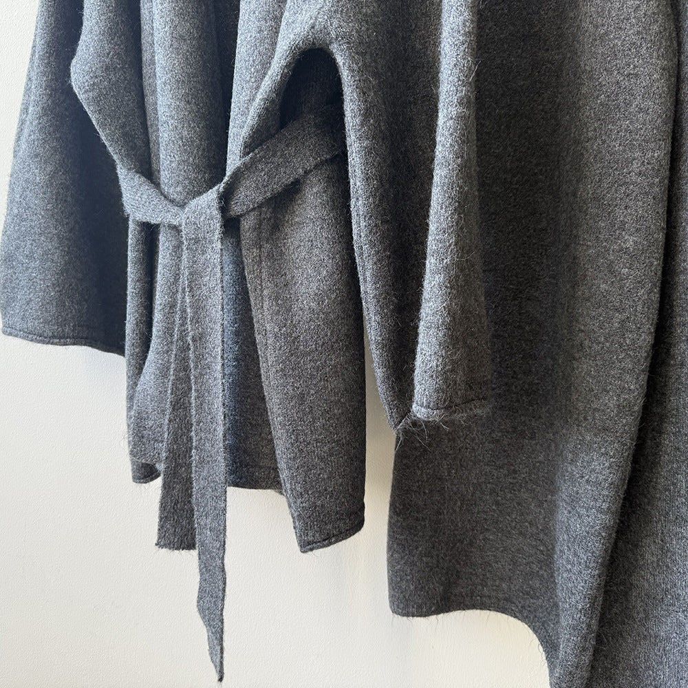 【YP1018】 實拍秋冬高級感慵懶針織開衫＋繫帶＋高腰針織闊腿褲 套裝251023