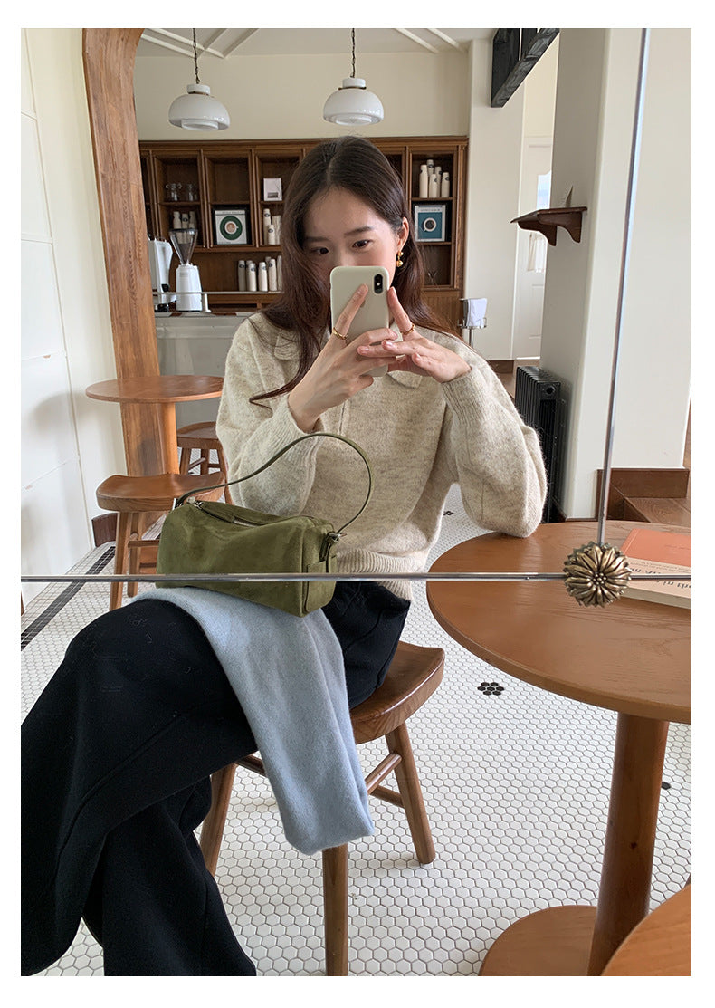 【H5513】實拍老錢風POLO領長袖針織毛衣251118