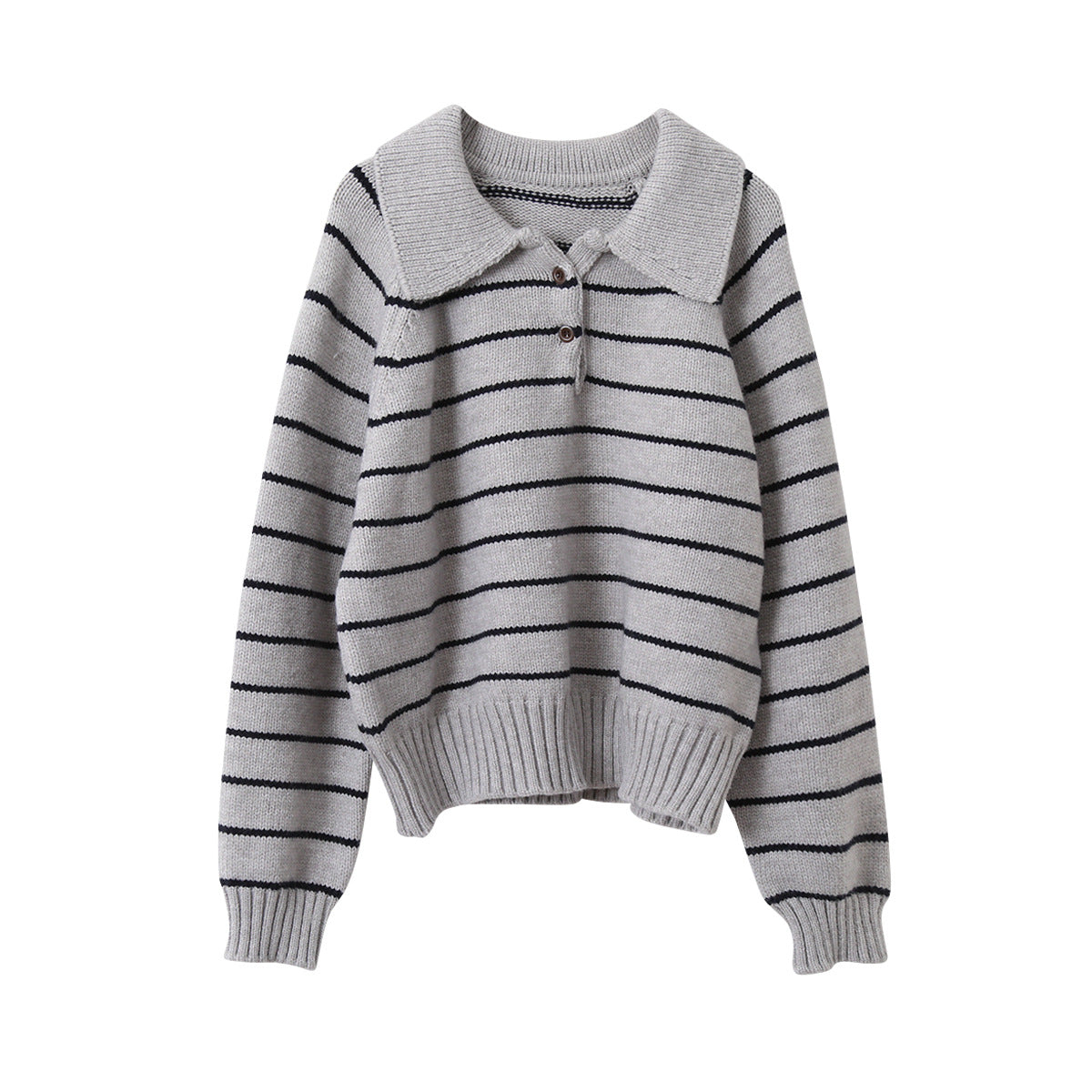 【LD11063】實拍復古條紋加厚棉羊絨針織毛衣251209