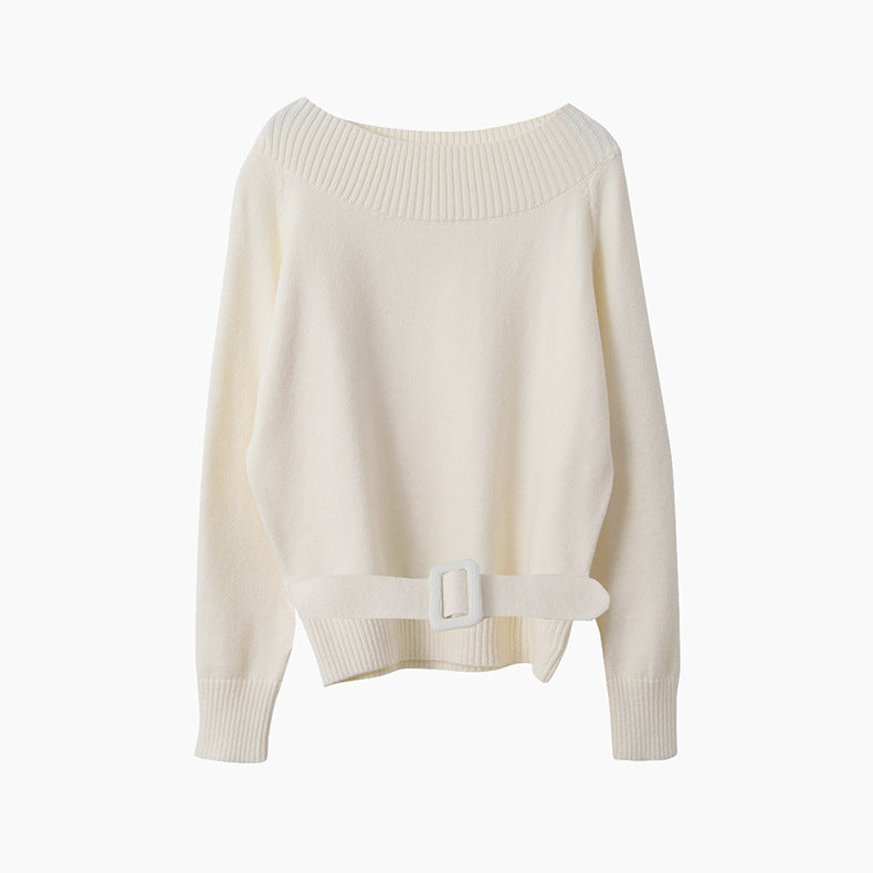 【LD11062】實拍慵懶高級感北極融針織毛衣（可拉一字肩）251209