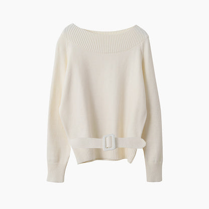 【LD11062】實拍慵懶高級感北極融針織毛衣（可拉一字肩）251209