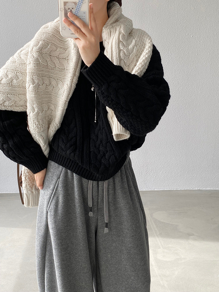 【cimz1398】實拍復古加厚保暖棒針麻花針織毛衣（棉羊毛17)251120