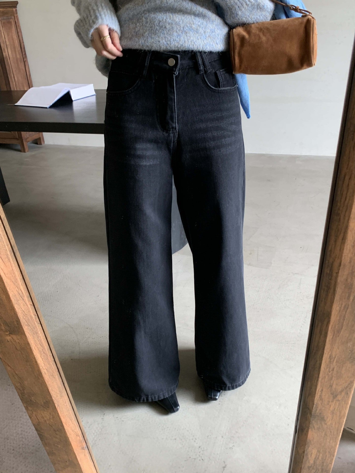 【H5509】實拍S~XL復古加絨加厚高腰直筒牛仔褲251118