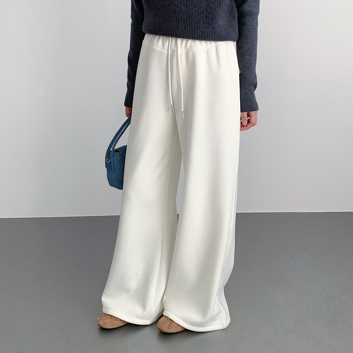 【LD11056】實拍慵懶高級感超修飾微喇叭衛褲251209