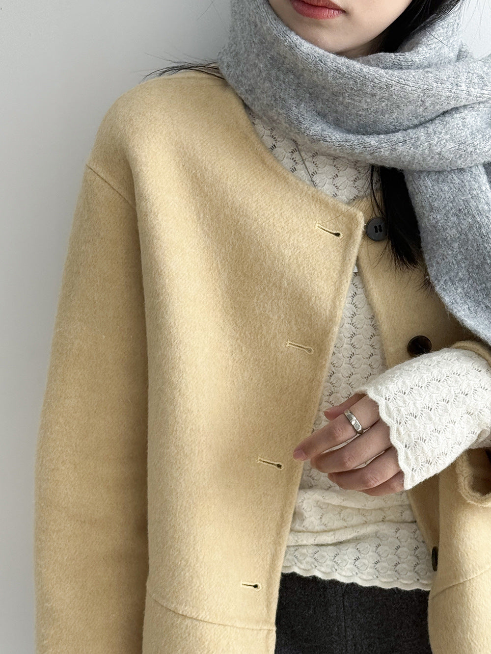 【Y2505】實拍氣質高級感混羊毛針織圍巾251201