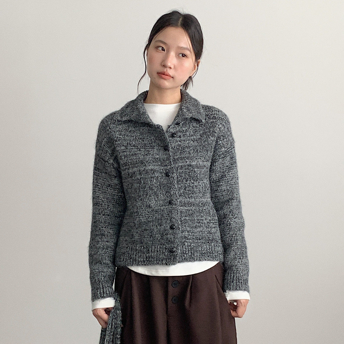 【LD3296】實拍輕奢復古寬翻領厚實針織外套＋針織包251103