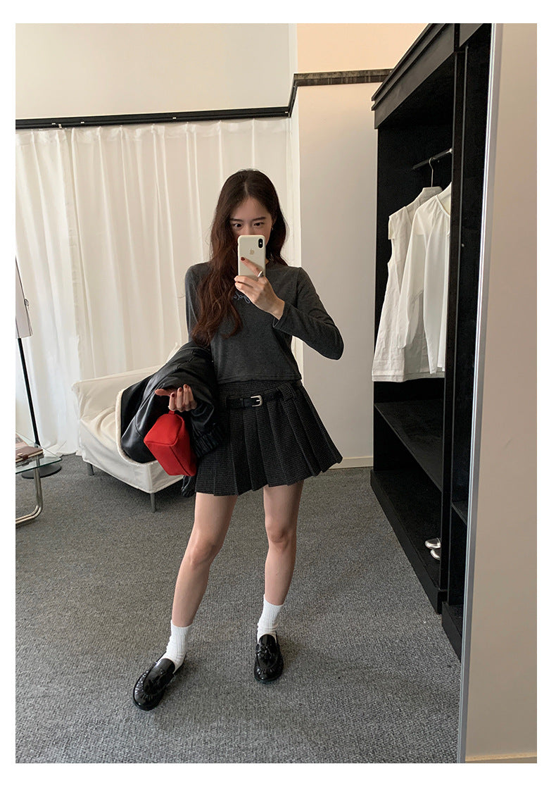 【H5482】實拍磨毛舒適質感刺繡長袖T恤251109