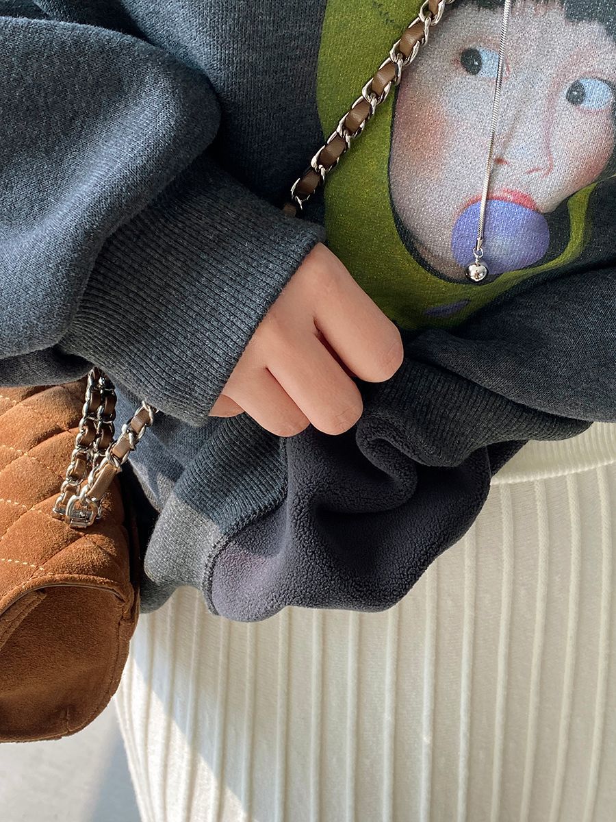 【cimz6389】實拍加絨加厚酪梨女孩長袖衞衣251120