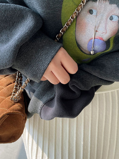 【cimz6389】實拍加絨加厚酪梨女孩長袖衞衣251120